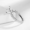 New Moissanite Ring 925 Sterling Silver Shining Adjustable Simplicity Exquisite for Women Jewelry Wedding Plated 18K White Gold