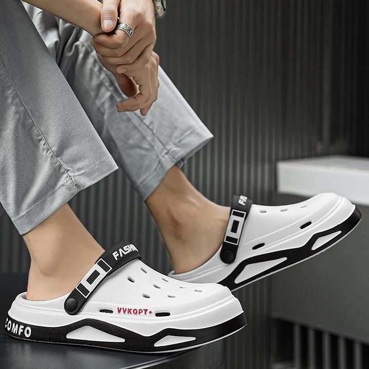 Сандалии из ЭВА, мужские летние дышащие новые легкие туфли с мягкой подошвой, мужские тапочки, пляжная обувь двойного назначения для песка