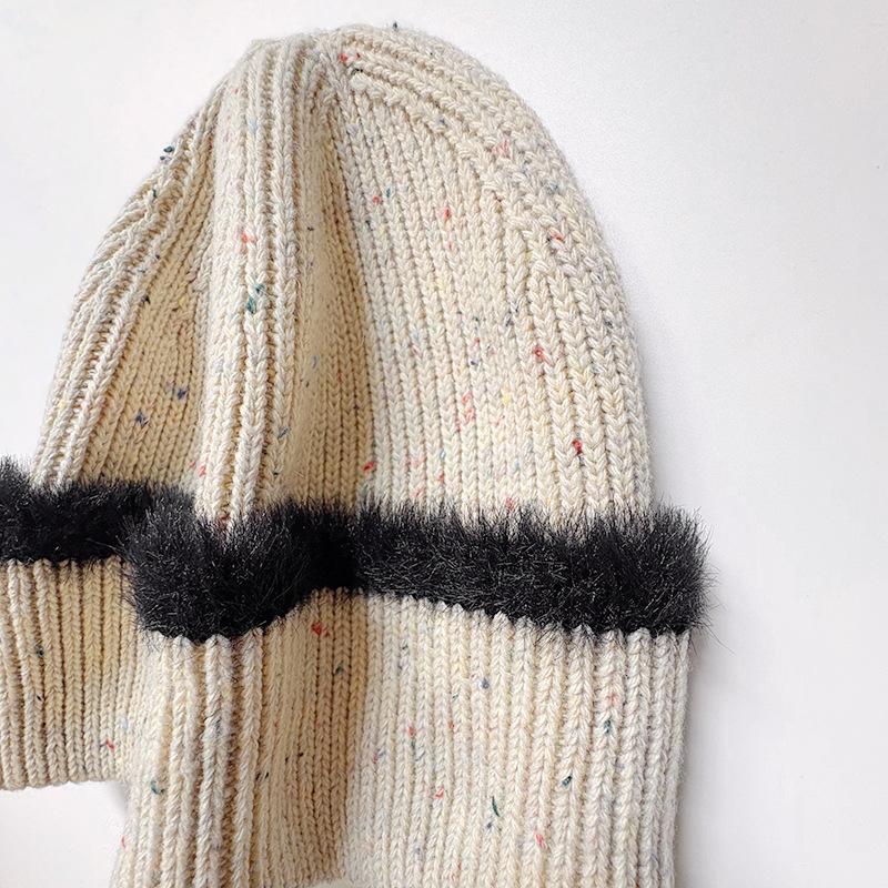 Wool Dot Yarn Knitted Hat for Men and Women, Autumn and Winter Fashion Versatile Warm Beanie