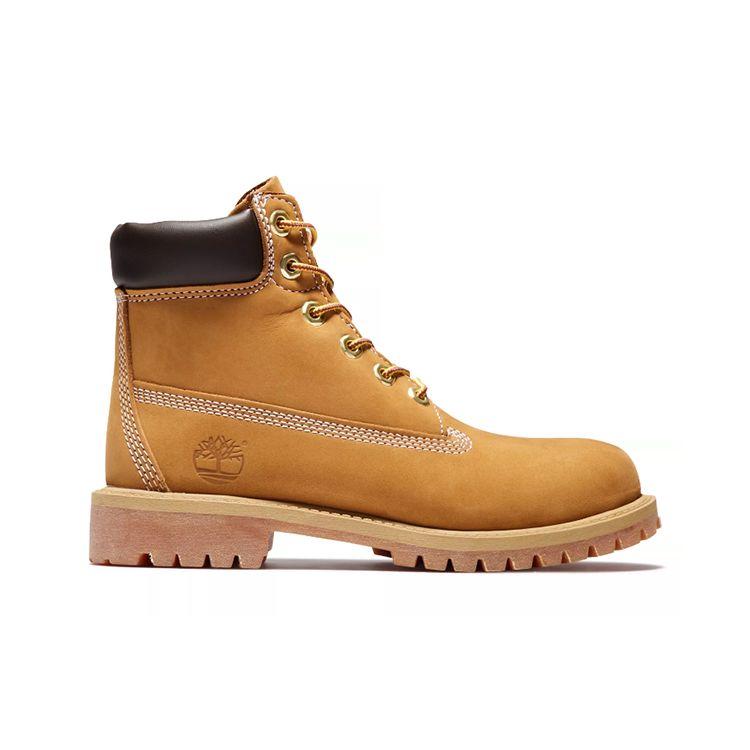Timberland Узкие водонепроницаемые классические рабочие ботинки из высококачественной кожи для детей, желтые 12909M