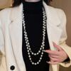 Элегантное и очень длинное ожерелье, модная и универсальная цепочка для свитера, ретро и элитный аксессуар.
