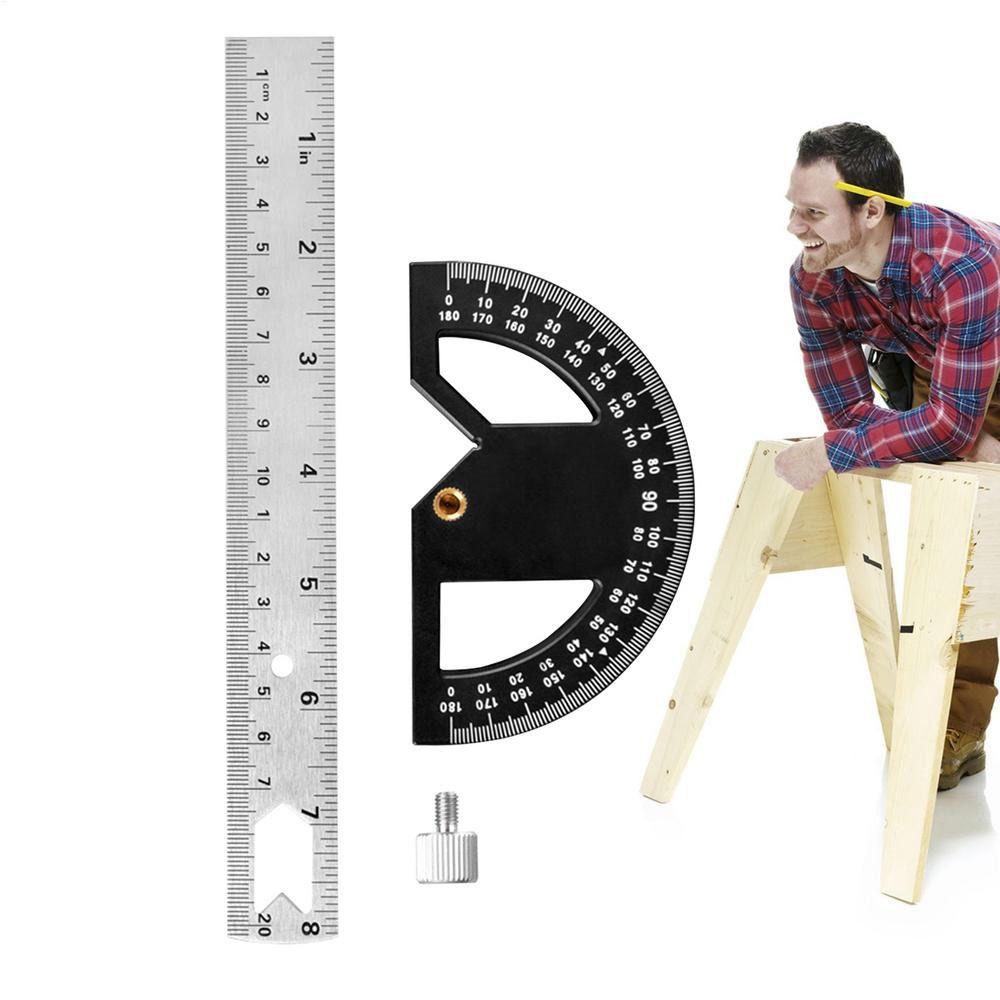 180 ° Angle Ruler Protractor 8/12 Inch Multi-angle Measurement Tools Goniometer Ruler Carpenter