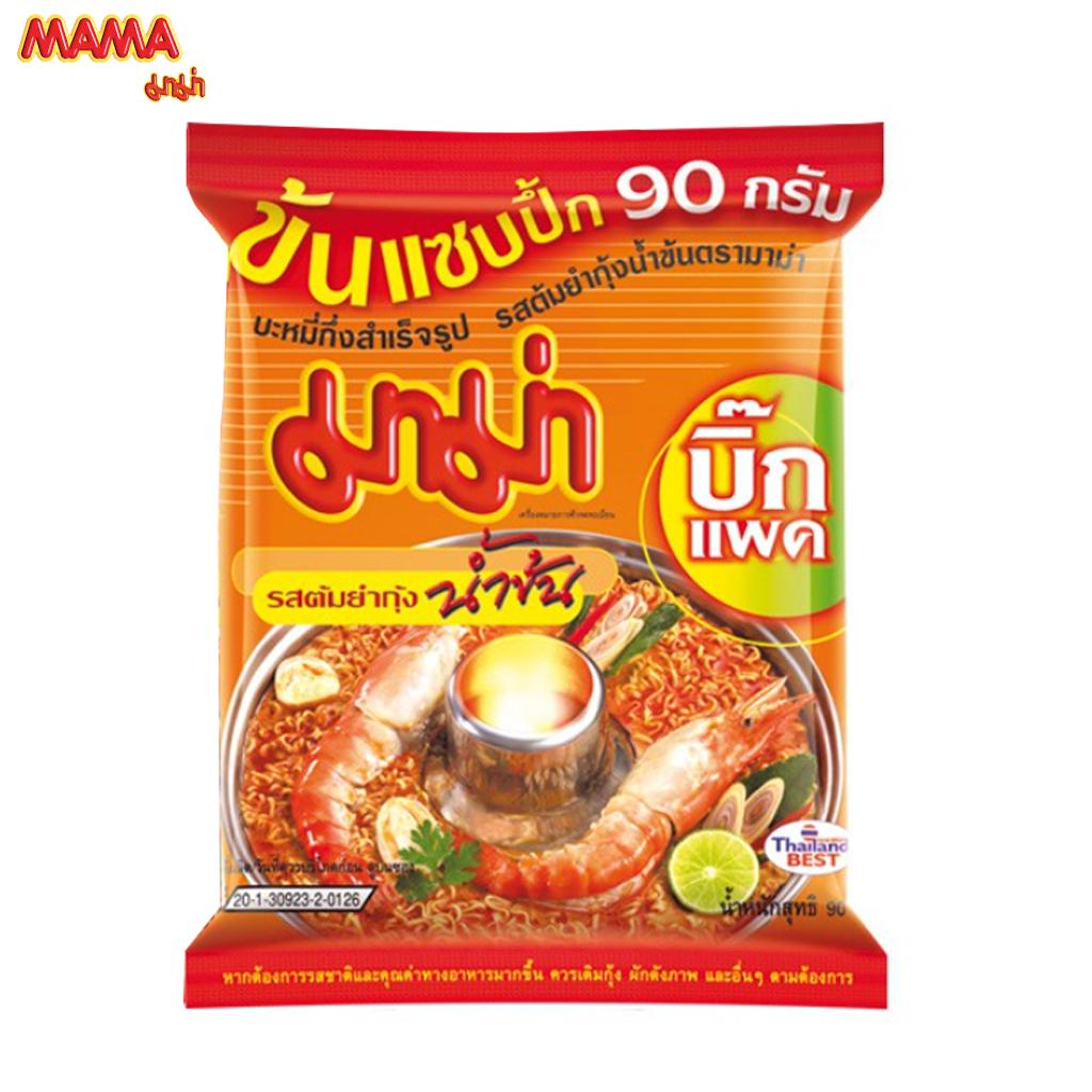 MAMA Instant Noodles Shrimp Creamy Tom Yum Flavour (Big Pack) 90 G X 4 Pcs / 8 Pcs / 16 Pcs - Thai Food