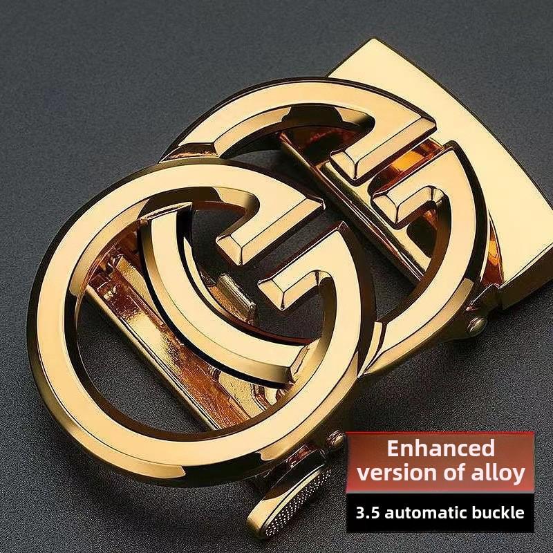 Мужской ремень из тисненой кожи с пряжкой из высококачественного сплава — повседневный и стильный