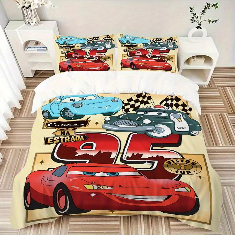 3pcs set Cars Racing1pc of quilt cover+2pcs of pillowcase, no core, print bedding, All Seasons Bedroom Setting018