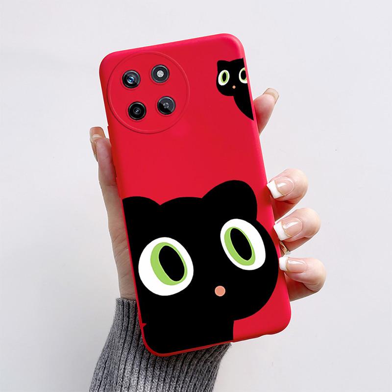 Чехол для телефона OPPO Realme 11 4G Милый Кот Мультяшная Собака Забавный Чехол Мягкий Силикон Защита Задняя Крышка Для Realme11 RMX3636 Funda