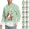 Men's Casual Fashion Comfortable Christmas Printed Round Neck Pullover Sweatshirt Sweatshirt
