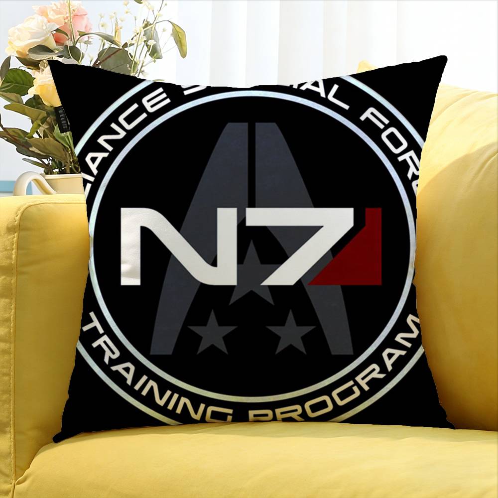 Game N7 M-Mass Effect World Various Sizes Square Pillow Case For Car Home Bedchamber Decor