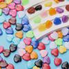 High Quality Flat Heart Beads Candy Color For Jewelry Making Crafted DIY Accessories Loose Beads 300pcs Acrylic Handmade Supplies