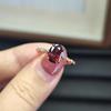 Elegant Adjustable Pigeon Blood Garnet and Golden Zircon Ring for Women