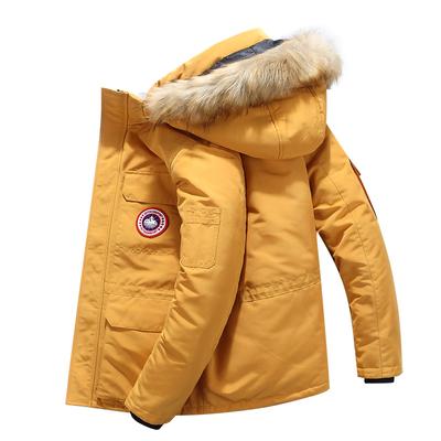 Зимняя мужская одежда с капюшоном на хлопковой подкладке — ветронепроницаемая, морозостойкая и теплая, повседневные и свободные куртки больших размеров на хлопковой подкладке.