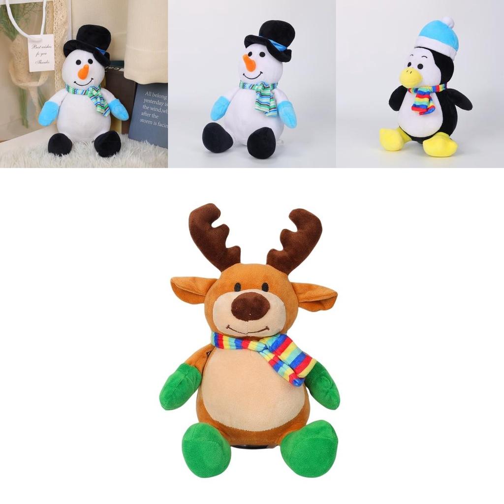 Festive Christmas Doll Soft Plush Toy Santa Claus Penguin Snowman Reindeer 21cm