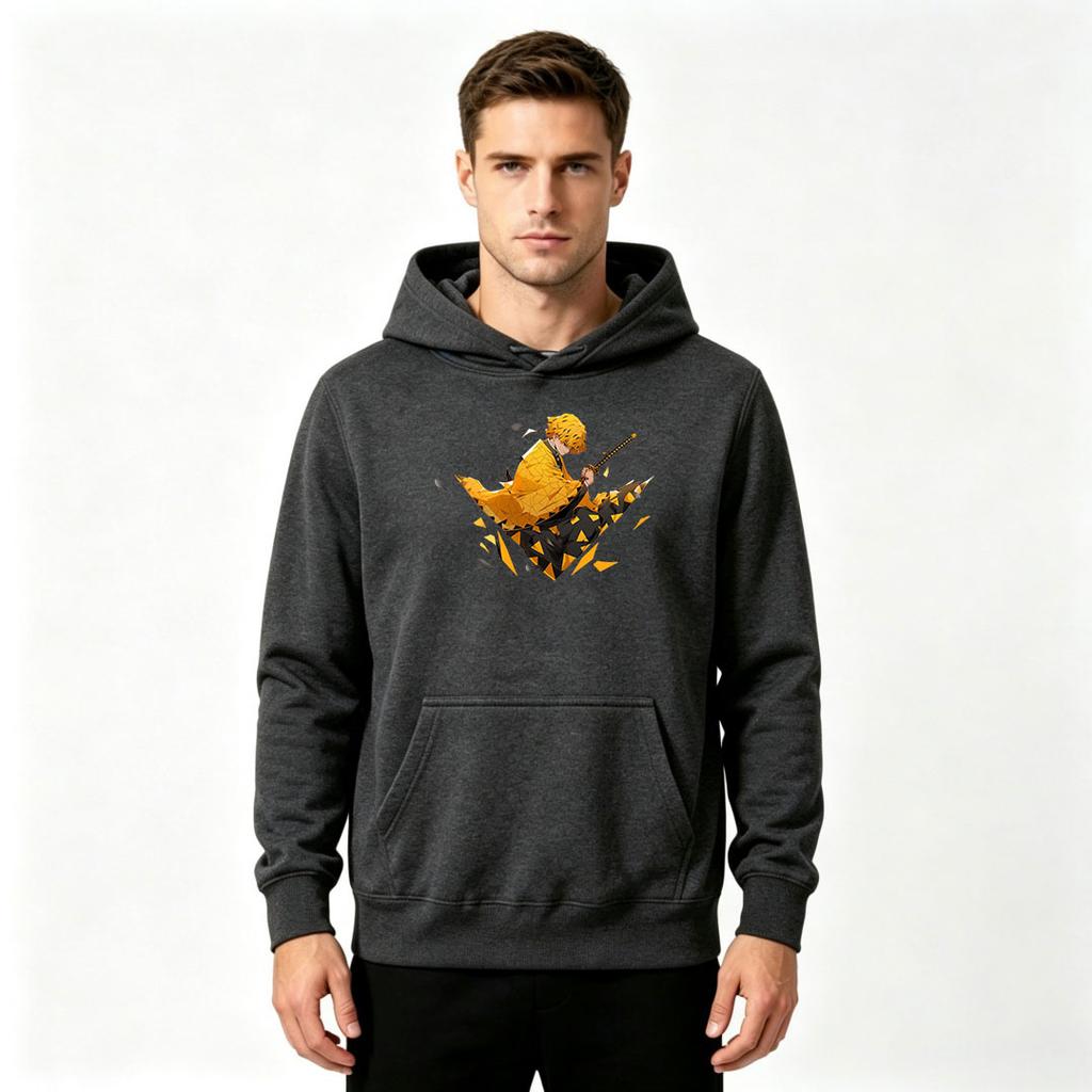 Men Anime Printed Pullover Hoodie Casual Long Sleeve Streetwear Hooded Sweatshirt for Fans