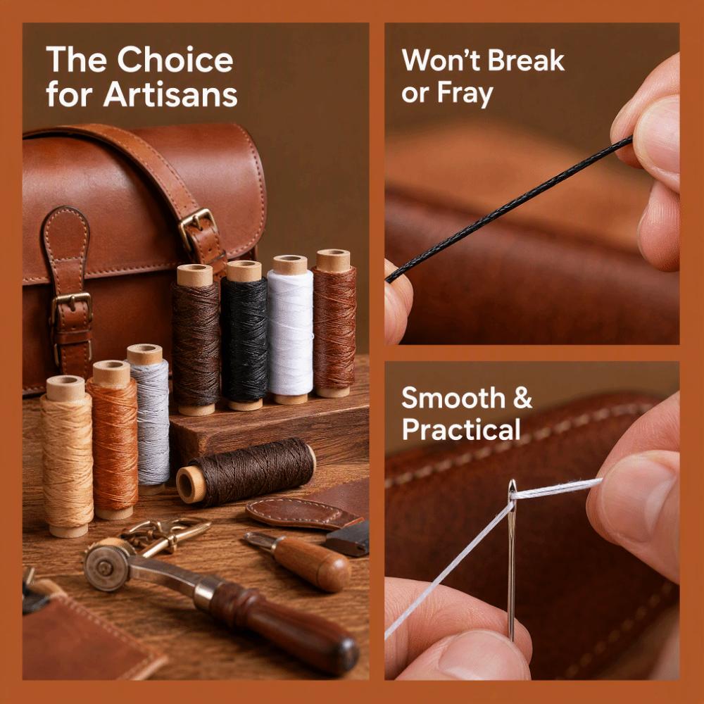 10pcs Polyester Filament Leather Sewing Thread Hand Stitch Thread Leather Craft DIY