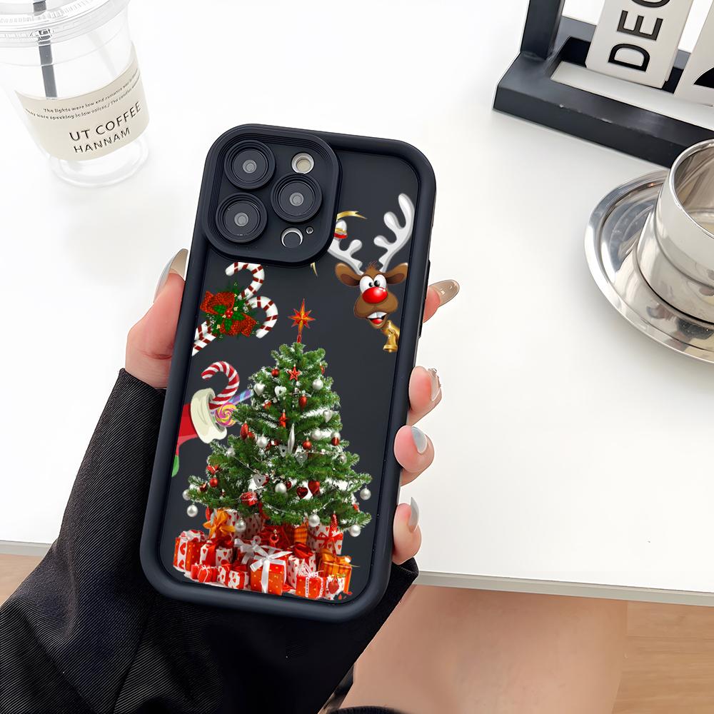 Чехол для телефона Санта-Клаус Рождественская елка Мягкий силикон Для IPhone 17 16 15 14 13 12 Mini 11 Pro Max Plus Защита объектива камеры Чехол