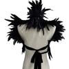 Gothic Style Fake Collar with Layered Feathers Lightweight Durable Fabric Feather Cape Black Shawl Versatile Accessory