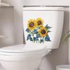 Painted To Sunflower Toilet Stickers Bathroom Bathroom Beautify Decorative Wall Stickers Self-adhesive