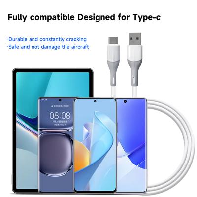USB Type C быстрая зарядка Передача данных Неломающийся силиконовый телефонный кабель Совместим с различными моделями смартфонов Зарядный кабель