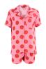 Women's Fashion Fuchsia Polka Dot Viscose Woven Pajama Set