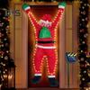 Glowing Hanging Santa Claus Decoration Large Climbing Santa Clothes Ornament Funny Cute Xmas Pendant for Home Car Door