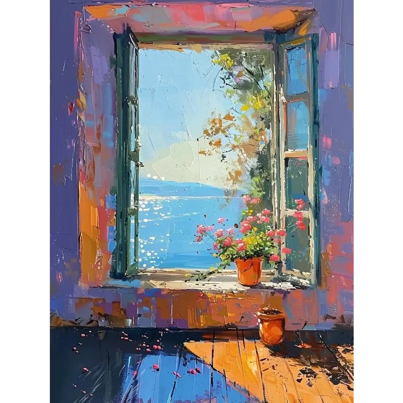 Абстрактные красочные граффити городской пейзаж холст картины современное искусство вид на море эстетические постеры принты декор гостиной