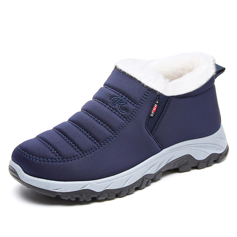 Зимние плюс бархатные толстые хлопковые туфли для мужчин и женщин, теплые зимние сапоги в одном стиле