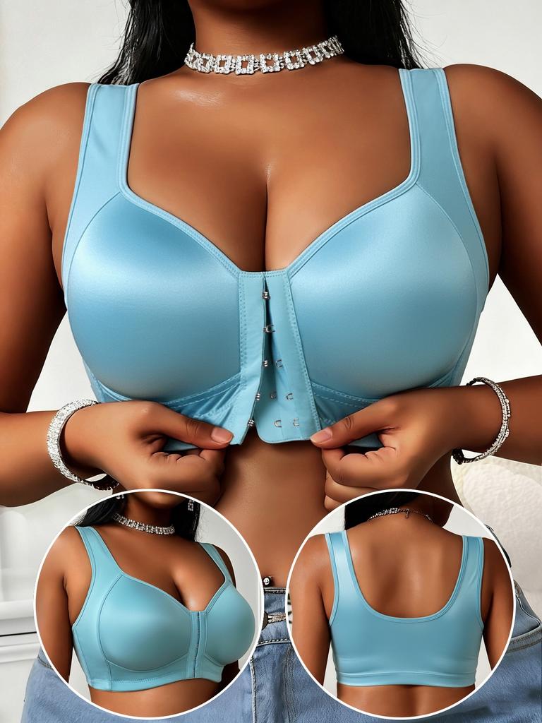Women S Front Closure Push Up Plus Size Smooth Sports Bra No Underwire