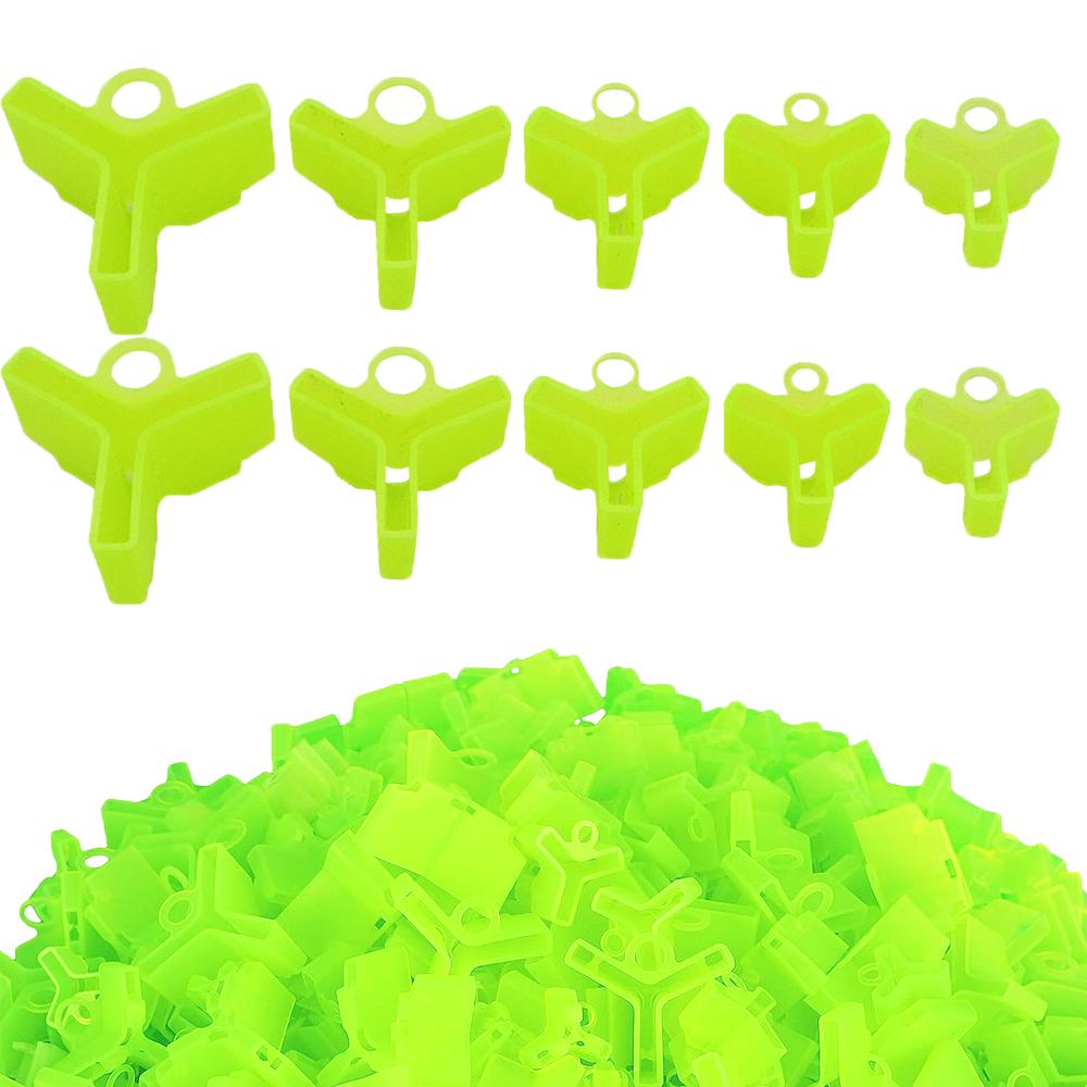 100 Pcs Fishing Hook Bonnets Treble Hook Safety Holder Covers, 5 Sizes, Green