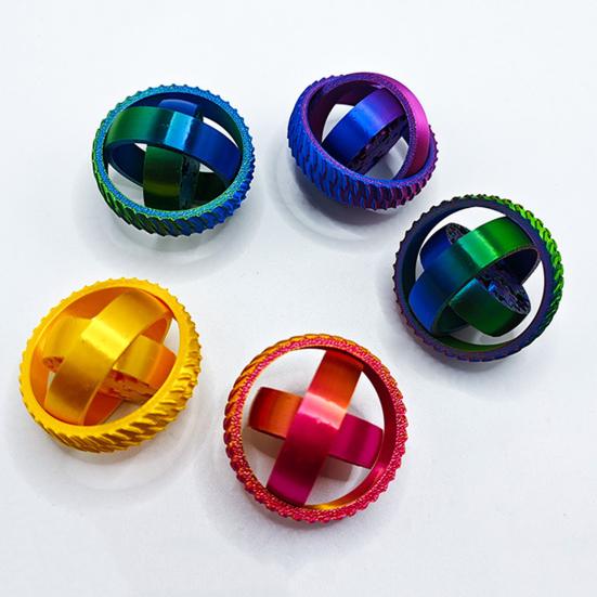 1/5Pcs 3D Printed Fidget Spinner Toy Stress Anxiety Relief Kids Teens Adults Interlocking Gear Fingertip Gyroscope Portable Travel Sensory Spinning