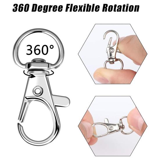 100Pcs/Set Key Chains Metal Lobster Claw Clasp with Key Rings Dog Collars Backpacks DIY Keychain