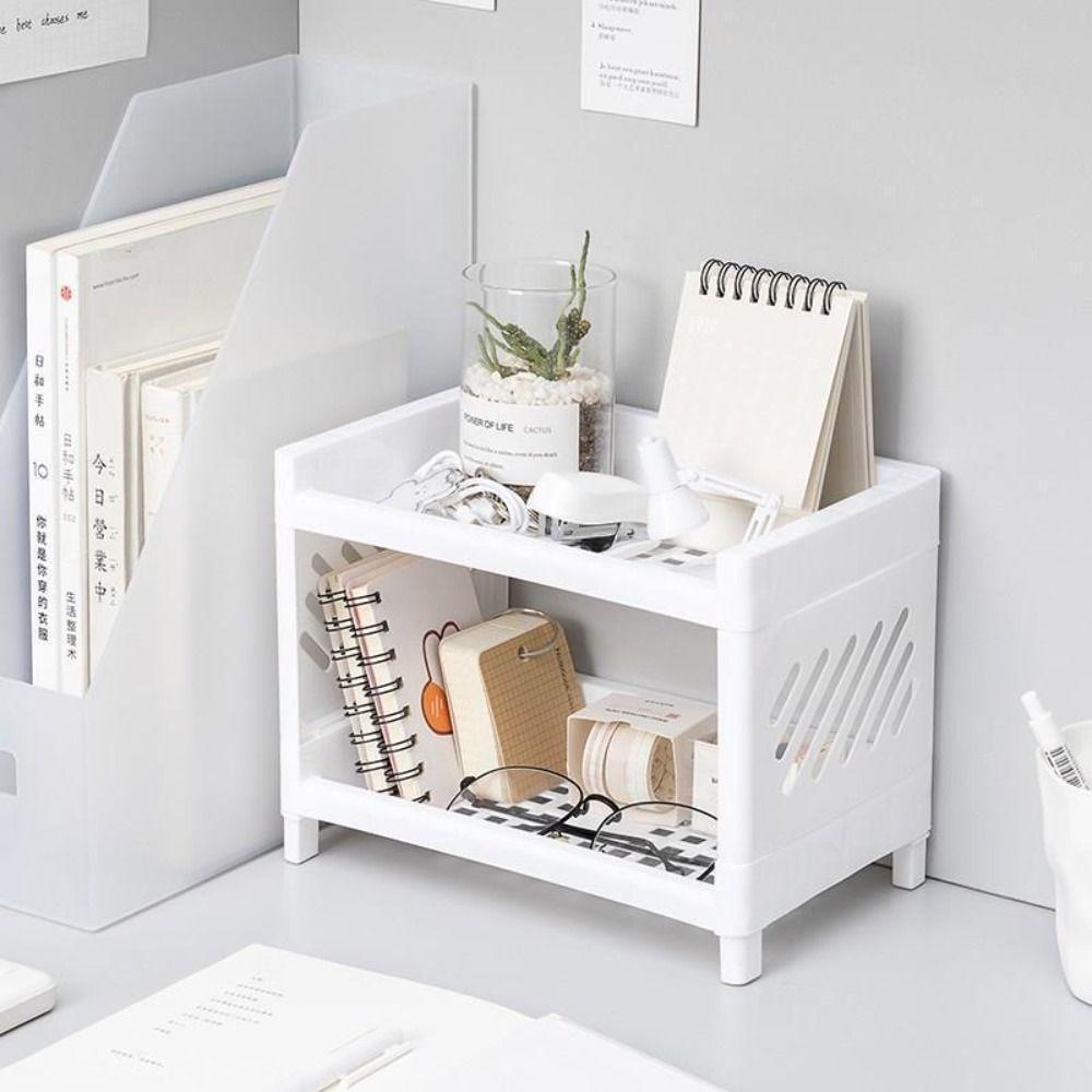 INS Style Desktop Organizer Plastic Makeup Shelves Simple Desktop Storage Shelf Sundries