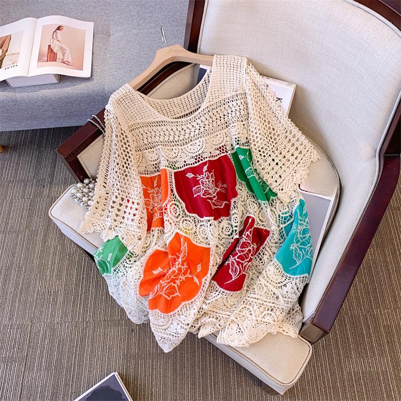 Dimanaf 2025 Новое Летнее Женское Длинное Базовое Вязаное Платье Рукав Красочные Кружевные Платья Повседневное Свободное