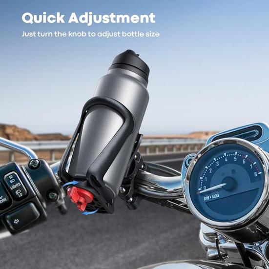 Bicycle Water Bottle Cage Motorcycle Cup Holder Stable Anti-Shake Adjustable Universal