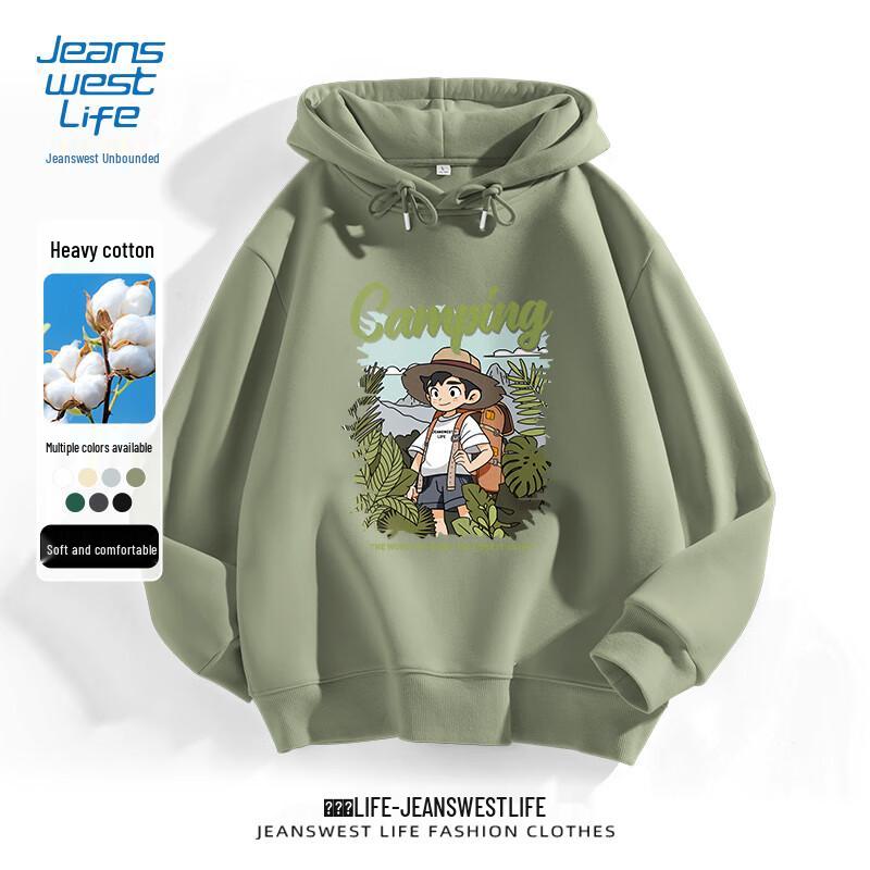 Мужская американская толстовка с капюшоном Jeanswest, тяжелый вес