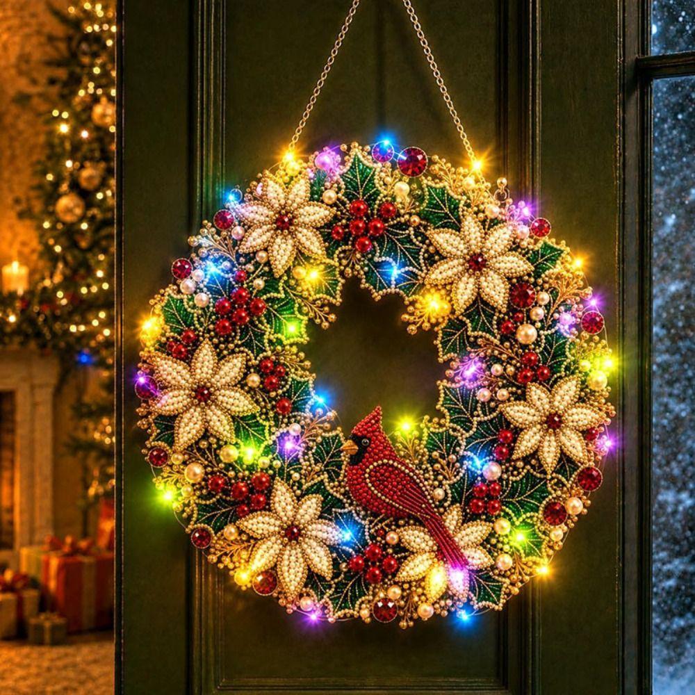 Sparkling Christmas Wreath Pendant Decorative DIY Hanging Kit Christmas Ornaments