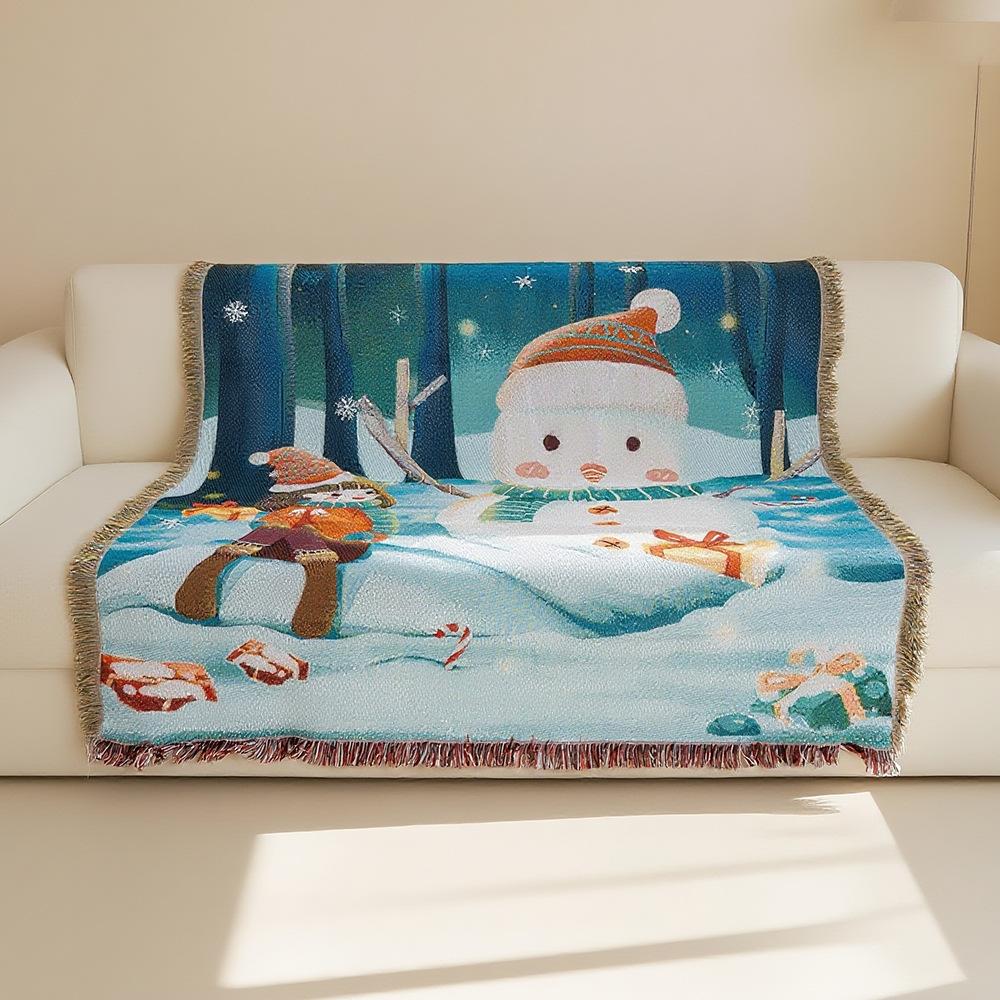 Modern Jacquard Weave Cotton/Polyester Blend Tapestry Blanket Four Seasons Use Factory Supplied Fascinating Price Features