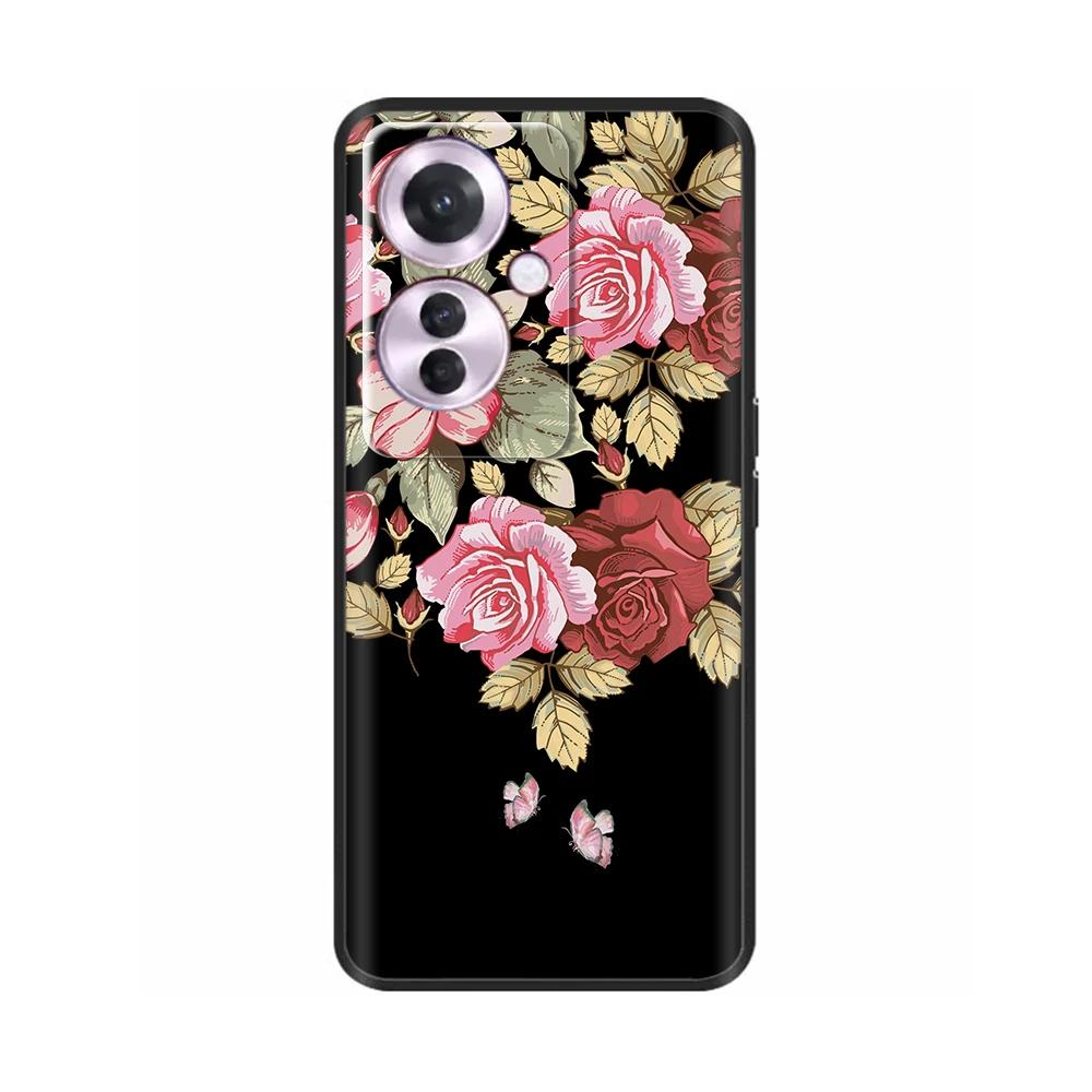 Чехол для OPPO F25 Pro 5G Черный силиконовый Мягкая задняя крышка телефона Для OPPO Reno 11F Reno11 F Чехол Для OPPO F25 Pro F25Pro 5G Чехлы