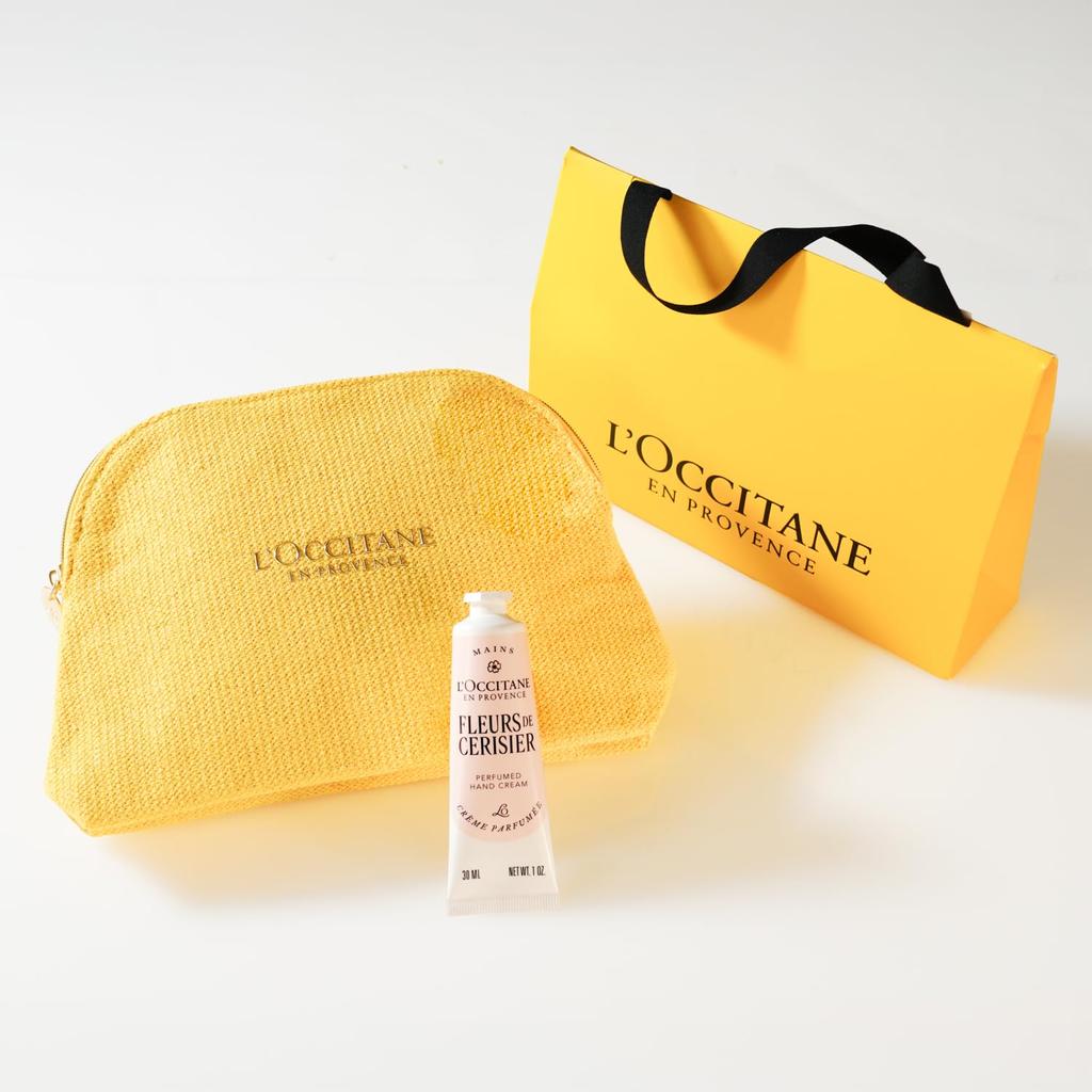 Крем для рук L'OCCITANE Fleur de Sourisier Sakura 30 мл с мешочком в подарок. Популярный подарок на Белый день, на весенний праздник или просто так. Комплект L'OCCITANE. День, выпускной,