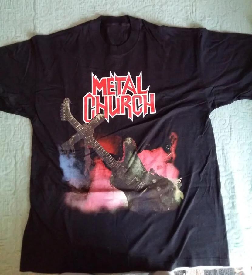 Черная футболка с принтом Metal Church Music For Lovers, хлопковая, унисекс, полный размер