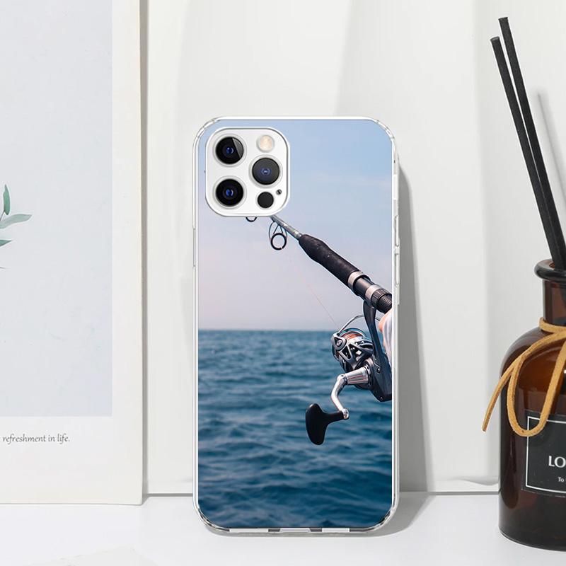 Carp Fish Fishing Rod Hook Phone Case For Iphone 17 Air 16 15 Plus 16E 14 Pro Max 13 Mini 12 11 7 8 SE Fundas Soft Back Cover 17