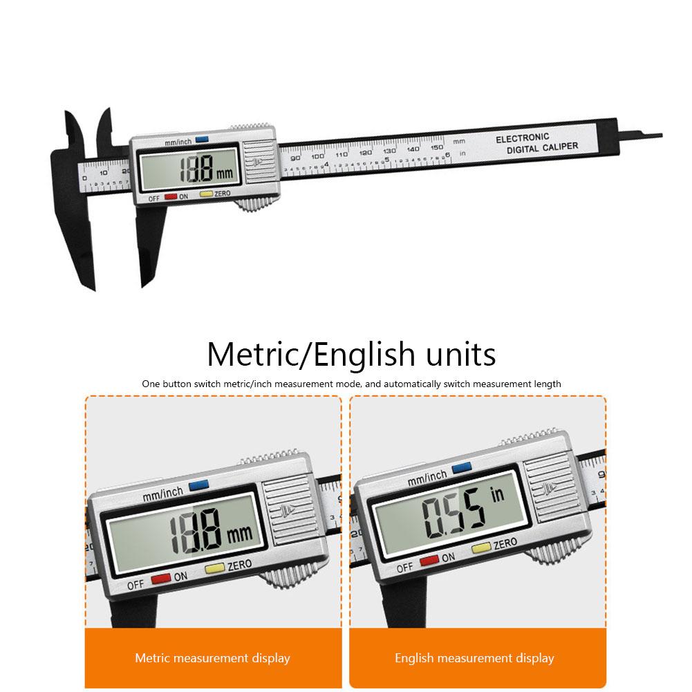 0-150mm Carpentry Tools High-strength Plastics Digital Caliber Measurement Ruler Lightweight 4 Measuring Functions Gauging Tools