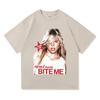 Футболка Reneé Rapp Bite Me Tour '25 Портрет певицы Винтажная американская оверсайз футболка Мужчины Женщины Модная хип-хоп уличная футболка