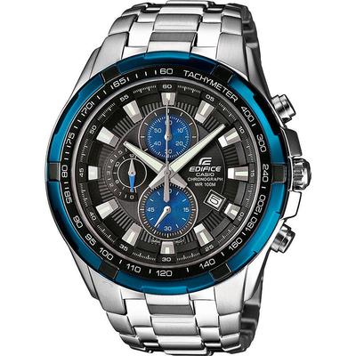 EDIFICE Синий Безель Водонепроницаемость 100 м Хронограф EF-539D-1A2VUDF Мужские Часы EDIFICE