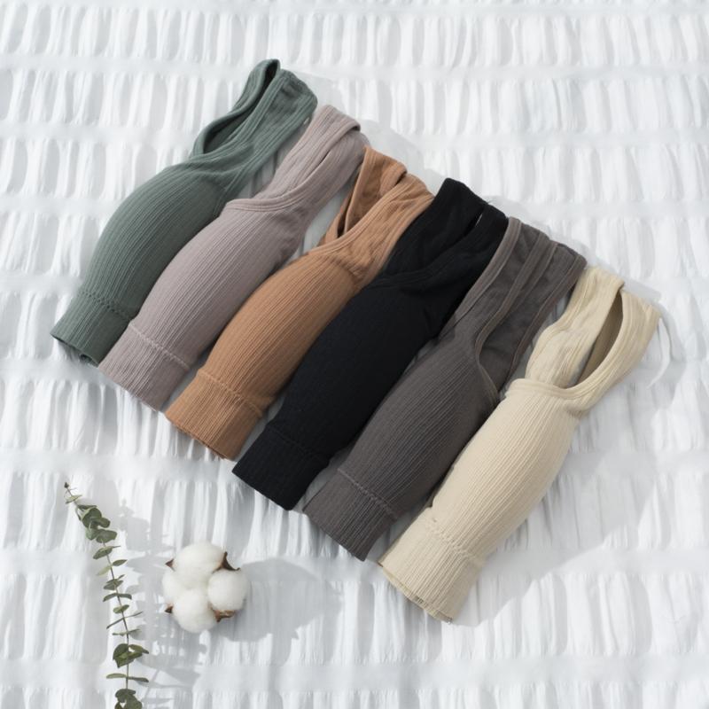 Fashion Women's Solid Color Vest U-shaped Beautiful Back Bra Without Steel Ring Vest Integrated Latex Breast Pad Underwear