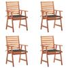 Day and Night - Day and Night Garden Dining Chairs and Cushions 4 Units Solid Acacia Wood