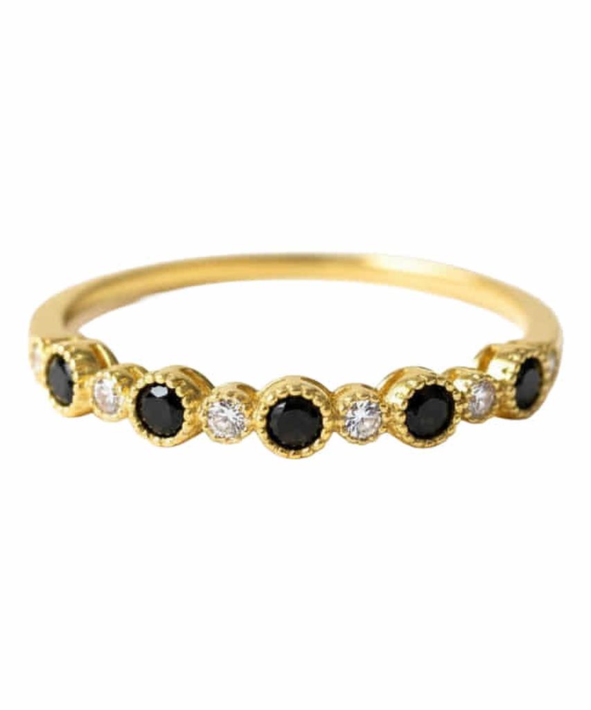 Серебряное кольцо Alleun из серебра 925 пробы с кубическим ониксом Кольцо дружбы