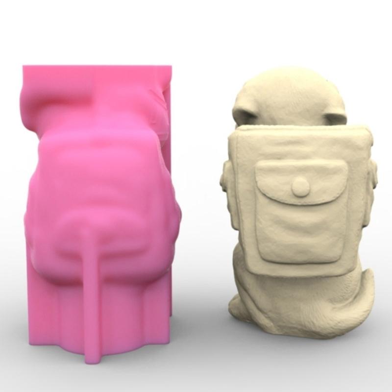 3D форма для цветов, силиконовая форма, форма для вазы в форме собаки, простая в использовании для изготовления подсвечников из бетона и эпоксидной смолы