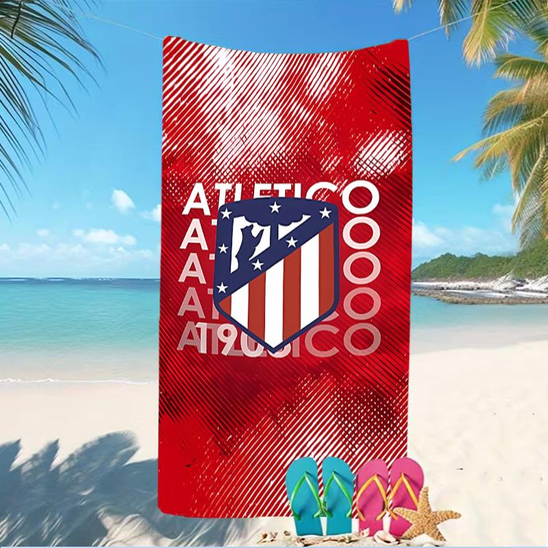 Beach Towel with Atlético Madrid logo Pattern - soft,absorbent,machine washable Lightweight&Modern,swimming,Travel Essentials