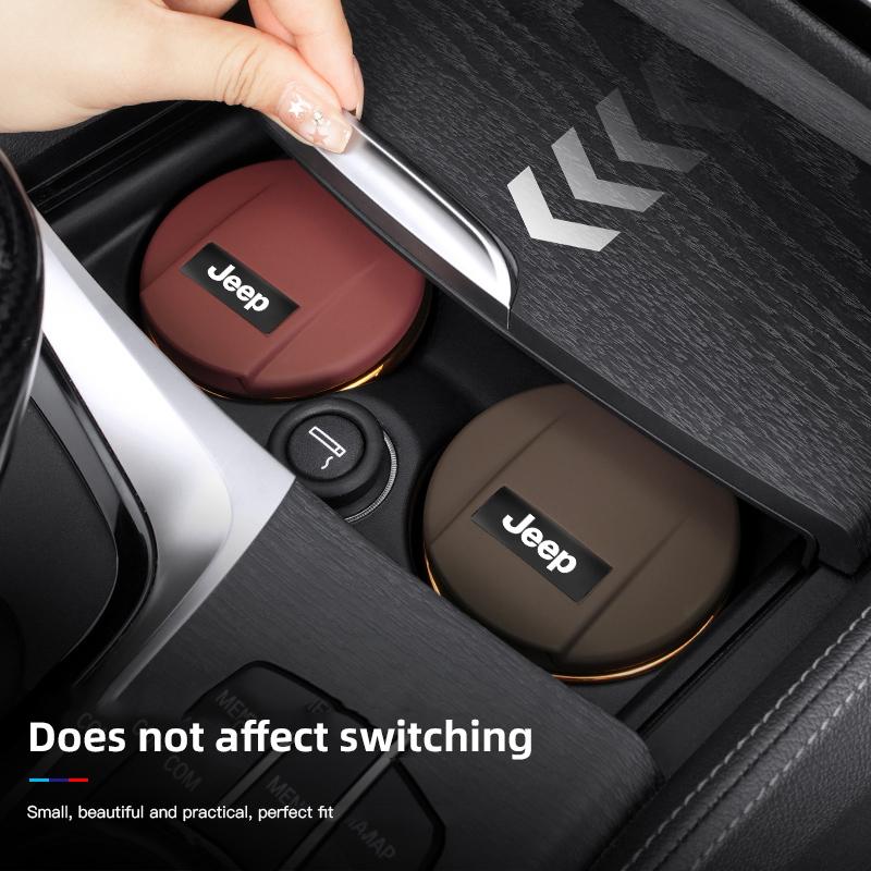 Car Ceramic Ashtray LED Light Ash Tray Cup Auto Accessories For Jeep Grand Cherokee Wrangler JK Gladiator Compass Renegade Recon NXJPT1