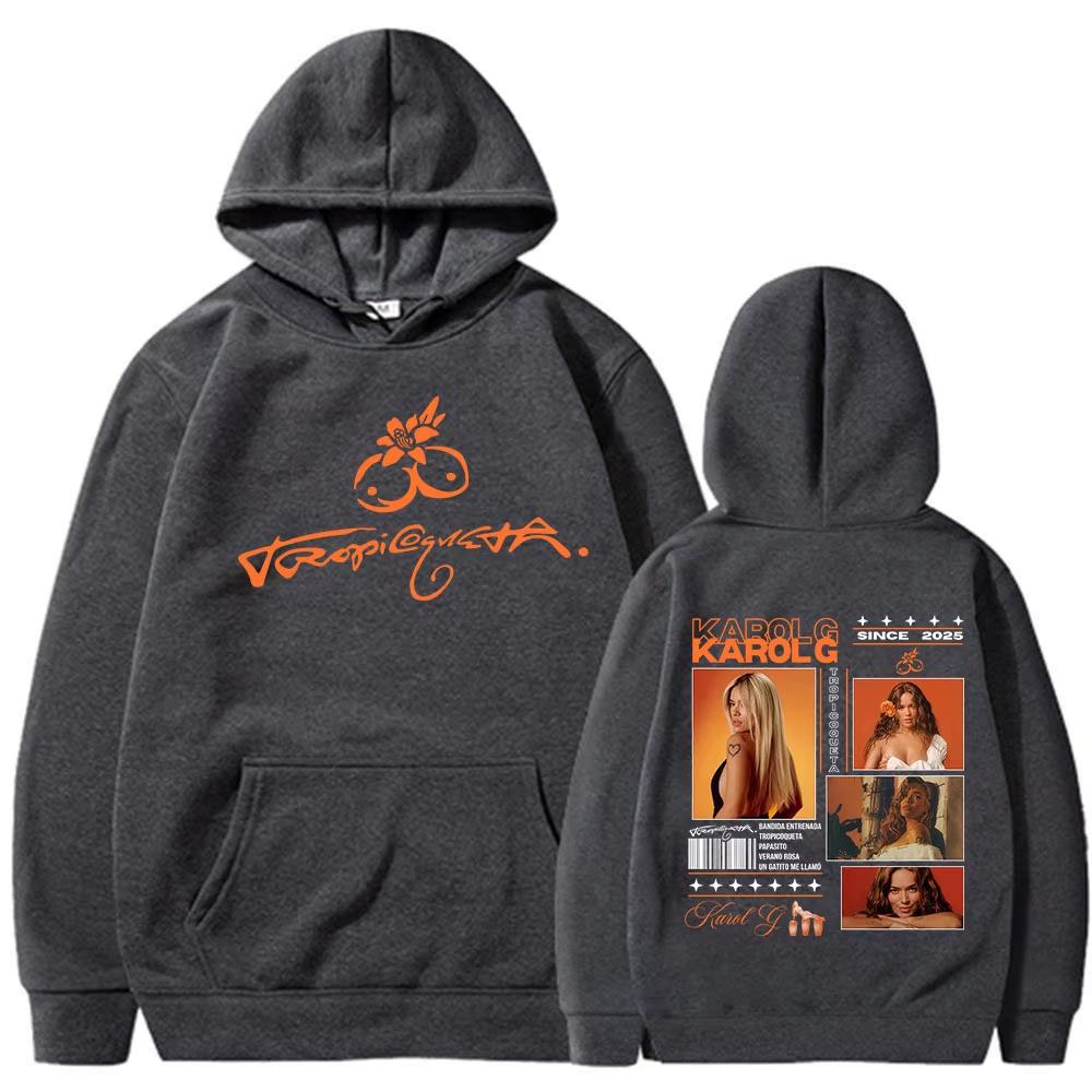 Karol G Tropicoqueta Album Tour Hoodies Men's and Women's Fashion Autumn/Winter Sportswear Casual Hoodies
